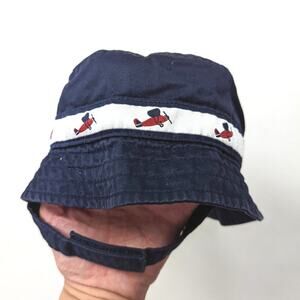 Janie and Jack Hat Baby Boys Size 6-12m Navy Airplane Bucket 2007